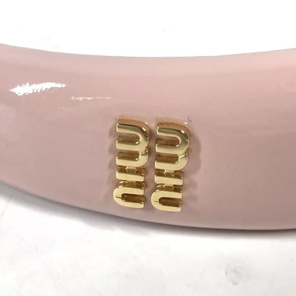 MIUMIU 5IH025 logo Hair band head band Katyusha enamel pink - Picture 4 of 16